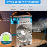 Portable Air Conditioner Fan: USB Electric Fan with LED Night Light
