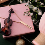 Engraved Name 3D Bar Necklace