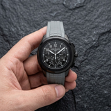 Chronograph Mens Watch With Rubber Strap Stylish Sports Design