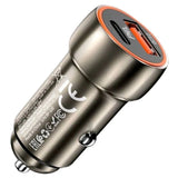 Hoco Blue Whale Car Charger (Z46A) ⚡ | 20W Type-C + 18W USB Fast Charging Adapter 🚗🔋
